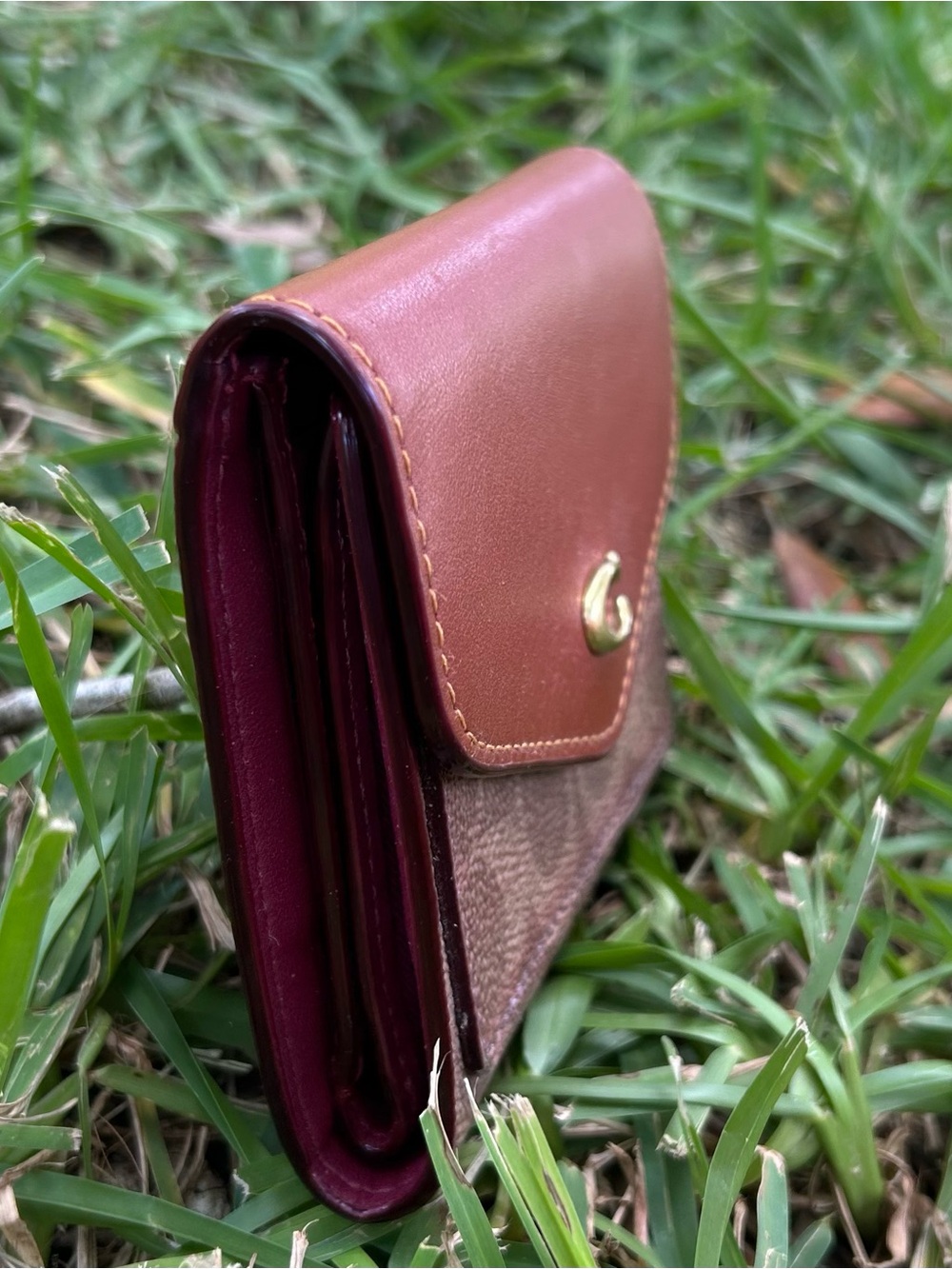 Coach Signature Color Block Trifold Wallet - Picture 3 of 11